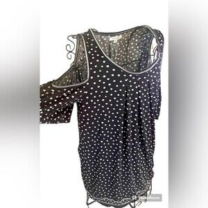 Max Studio Peep Shoulder Medium Blouse